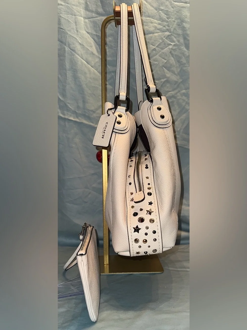 Coach Edie Shoulder Bag 31 With Star Rivets & Coach Wristlet With Ombré Rivets